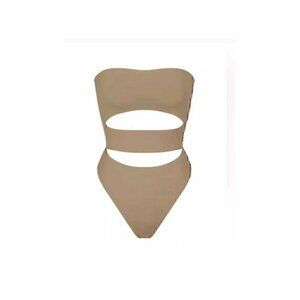 SKIMS PLUS SIZE RECYCLED CUT OUT STAPLESS MONOKINI DESERT SWIMSUIT 4X